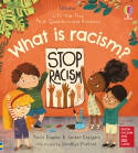 Cover image of book First Questions and Answers: What is Racism? (Board book) by Katie Daynes and Jordan Akpojaro, illustrated by Sandhya Prabhat 